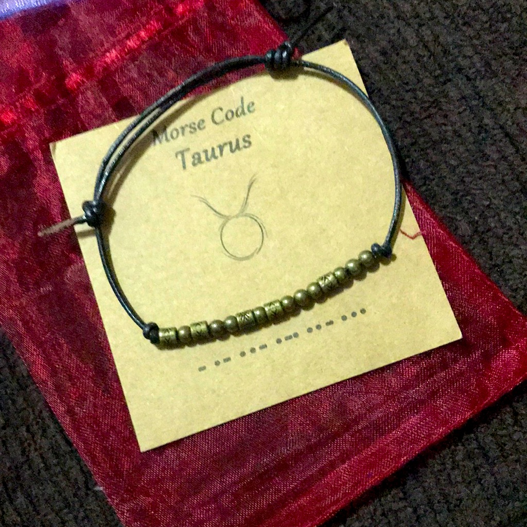 Taurus Morse Code Bracelet